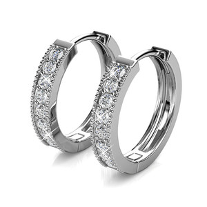 Pendientes de Aro de Plata de Ley 925 Daisini Adornados con Cristales <span class=keywords><strong>Swarovski</strong></span>, Bañados en Oro de 18k, Pendientes Eclat - Product Image 6