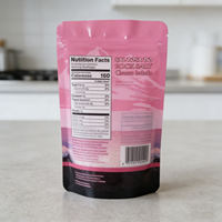 Sachets refermables en mylar pour aliments, imprimés sur mesure, de couleur rose, pour chips, popcorn, sachets refermables, emballage étanche aux odeurs, sachets en mylar pour sels