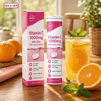 Comprimés effervescents OEM 1000mg Vitamine C Zinc Soutien Immunitaire Énergie Nutrition Sportive Herbes Adolescents Adultes
