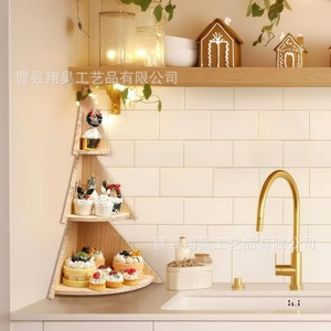 Wooden Christmas <b>Tree</b> Storage Rack 3 Tier Solid Wood <b>Standing</b> Display Shelf For Home Decoration Christmas Gift Storage - Product Image 3