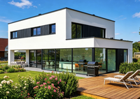 Hôtel Conteneur Pliant en Acier Préfabriqué au Design 3D Moderne, 5 Chambres, 3 Salles de Bain, Maison de Luxe, Garantie 5 Ans, Remise Exceptionnelle