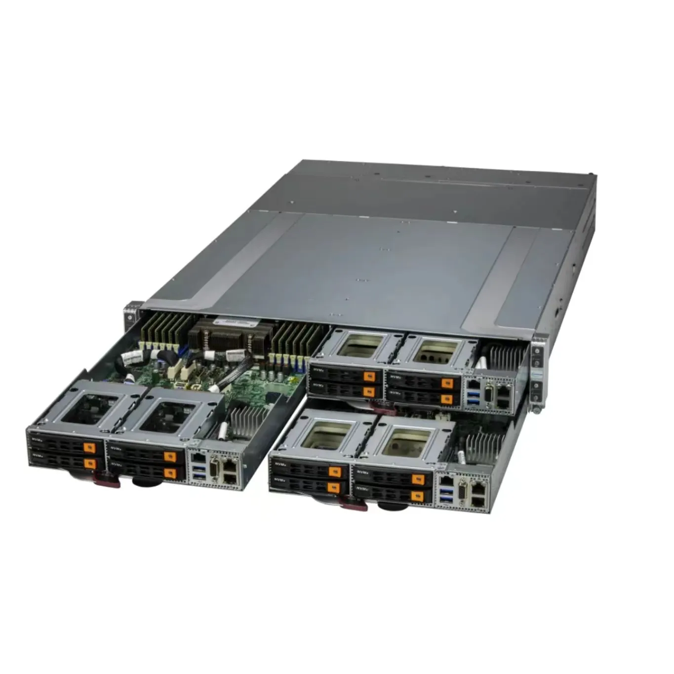Cho supermicro grandtwin một + Máy chủ Như-2115gt-hntf với 12 DIMM khe cắm lên đến 3TB DDR5 Bộ nhớ 2U Rack máy chủ