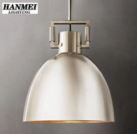 Lustre LED en laiton/acier, style américain, minimaliste, rétro, haut de gamme, hauteur réglable, luminaire de restaurant, 3 ans