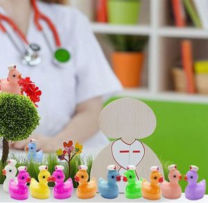 Mini Patitos de Resina con Gorro de Enfermera, Figuras de Animales Pequeños para Decoración de Jardín en Miniatura, Casa de Muñecas - Product Image 5