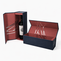 Boîte cadeau personnalisée en carton pliable avec revêtement en feuille d'argent pour vin, rhum, whisky, spiritueux, emballage de luxe