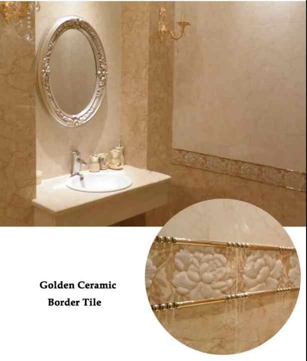 Golden Border Tiles - Stylish Wall Decor for Bathrooms