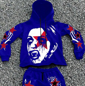 Venta al por mayor Halloween Viernes Negro Mujeres Hombres Sudadera con capucha Pantalones Puff Impresión High Street Hip-hop <span class=keywords><strong>Sudaderas</strong></span> con capucha Sudadera - Product Image 3