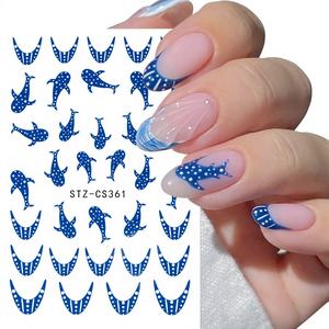 63 styles d'autocollants 3D pour ongles, motif baleine <span class=keywords><strong>bleu</strong></span> <span class=keywords><strong>marine</strong></span>, dessin animé, pois ludiques et animaux marins, pour <span class=keywords><strong>nail</strong></span> <span class=keywords><strong>art</strong></span> tendance - Product Image 1