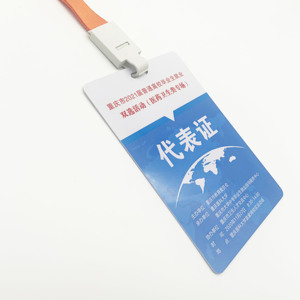 Tùy chỉnh in ấn nhựa thẻ nhận dạng sự kiện làm việc nhân viên huy hiệu nhân viên PVC ID thẻ với dây buộc - Product Image 4