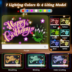 Tablero de Dibujo LED con Diseño Pintado a Mano, Superficie Borrable, Lámpara de Noche y de Mesa DIY - Product Image 2