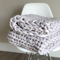 Couverture en tricot épais et lourd pour la maison, la chambre à coucher, décoration, tricot en câble épais, biologique, super doux, tricot en laine géante pour l'hiver