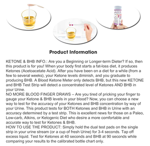 Kit de prueba de orina Keto, <span class=keywords><strong>tiras</strong></span> de prueba de orina de cetona para dieta cetogénica, pérdida de peso y estado físico - Product Image 6