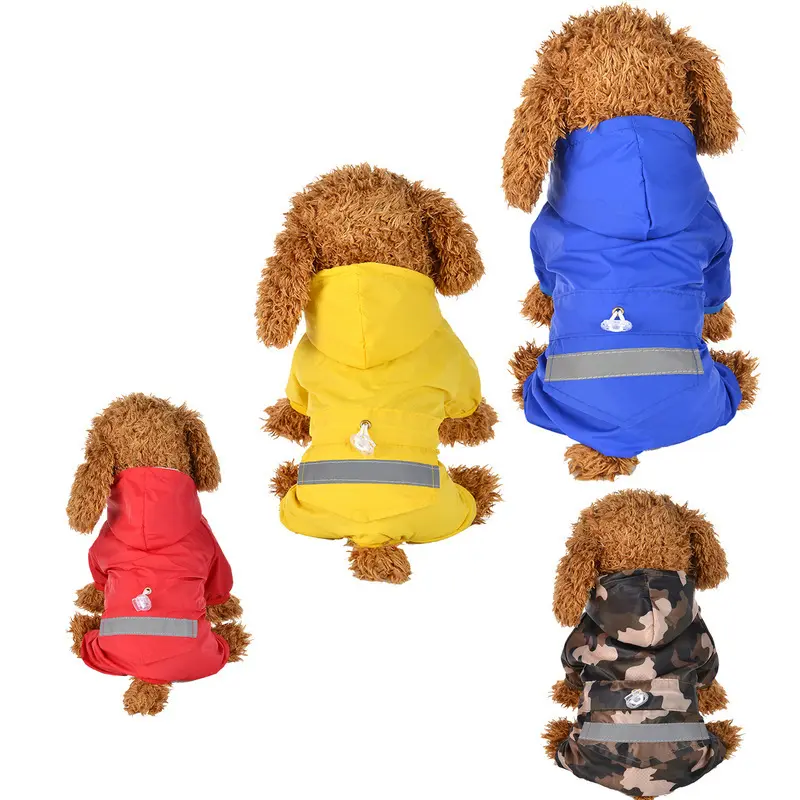 Vendita calda su misura comoda grande e sicura con cappuccio riflettente vestiti estivi impermeabili per cani impermeabili per animali domestici