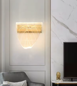 New Style Modern <b>Wall</b> Simple Transparent Luxury Metal Leaf <b>Battery</b> Operated LED Living Room Bedroom Gallery Cabinet Iron UL - Product Image 6
