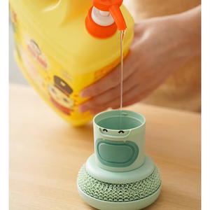 Brosse de cuisine à pression en forme de dessin animé, réutilisable pour nettoyer les taches, outils de nettoyage en gros - Product Image 1