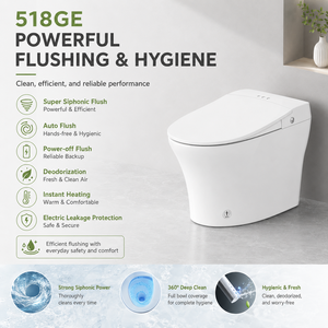 WC intelligent certifié ETL CUPC avec capteur de pied, chasse d'eau intelligente, <span class=keywords><strong>bidet</strong></span> intégré, WC monobloc en céramique à <span class=keywords><strong>siphon</strong></span> <span class=keywords><strong>pour</strong></span> projet aux États-Unis - Product Image 4