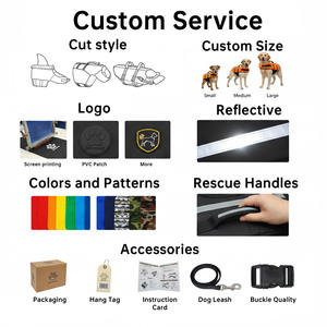 Gilet de sauvetage ajustable pour chien, pour la natation et la navigation, gilet de sauvetage personnalisé pour animaux de compagnie, flottabilité Ripstop, avec poignée, vert vif - Product Image 5