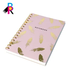 Cuaderno en espiral en formato de página Interior personalizable, color rosa, de alta calidad, delicado, personalizado de fábrica