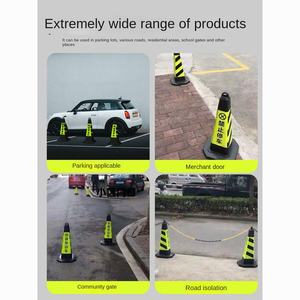 Yansıtıcı dayanıklı yol uyarı trafik konisi kauçuk 90cm siyah kare 3m yansıtıcı park bariyer hiçbir park işareti - Product Image 3