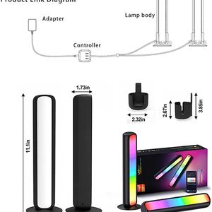 Paquete de 2 Barras de Luz LED Inteligentes RGB con Cambio de Color, Lámpara de Retroiluminación Ambiental con 12 Modos de Escena, Sincronización Musical, Barras de Luz WiFi para TV - Product Image 2