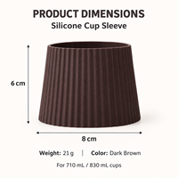 Manchon de tasse à café en silicone réutilisable personnalisé, antidérapant, isolant thermique, avec grip côtelé souple pour tasses de 710 ml et 830 ml
