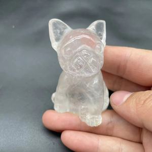 Bouledogues en cristal d'améthyste de 6 cm, sculptures artisanales en pierres naturelles de guérison, cadeaux en cristal - Product Image 5