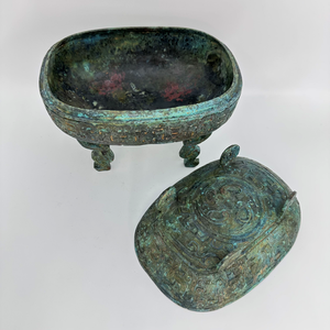 Vaso di grano Dui in bronzo cinese primavera autunno periodo antico rituale utensile in metallo artigianato per miglio - Product Image 1