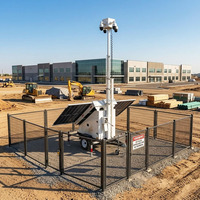 Torre de CCTV Solar Móvil con Mástil Telescópico y Cámaras PTZ para Seguridad en Centros Comerciales, Estacionamientos y Tiendas en Estados Unidos