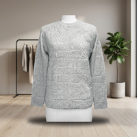 Pull tricoté épais personnalisé à prix raisonnable pour femme, nouveau modèle élégant à col rond et manches longues, en mélange de nylon et de laine, idéal pour le ski et la patrouille.