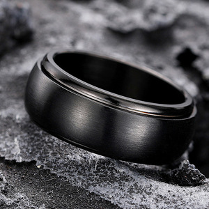 Dj060 <b>Tungsten</b> Wedding Band Men's Minimalist <b>Ring</b> Everyday Wear Rotating Design 8mm Width - Product Image 3