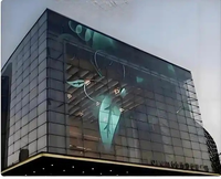 Écran LED transparent ultra fin P6, haute transmittance, léger, cloison en verre pour hall d'hôtel, écrans publicitaires, 3000cd