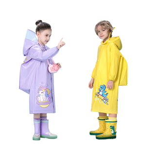 定制印花标志儿童雨衣男童女童6-14岁粉色卡通雨衣雨披徒步野营<span class=keywords><strong>M</strong></span>-3XL - Product Image 1