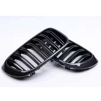 Grille de pare-chocs avant double ligne noir brillant pour BMW X3 X4 Série F25/F26 2014-2017, en ABS avec impression par transfert d'eau