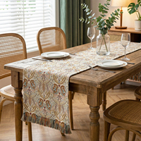 Nouveau chemin de table vintage en jacquard tissé coton/polyester, tapis de thé, décoration de table écologique pour mariages et fêtes