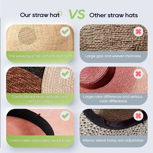 Shinehats <span class=keywords><strong>2025</strong></span> OEM Chic trang trí Panama Jazz rộng vành Chất lượng cao sisal Fedora mũ rơm với chuỗi chuỗi hạt phụ kiện - Product Image 3