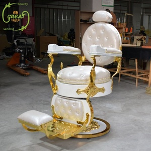 Gran Foshan Venta caliente de fábrica de lujo de alta calidad de negro y oro silla de barbero - Product Image 5