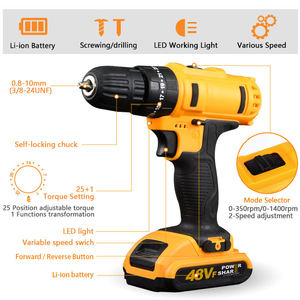 ชุดสว่านไร้สาย DIY แบบขายส่ง 18V Li-ion มอเตอร์ไร้แปรงถ่าน ใช้แบตเตอรี่ OEM ชุดเครื่องมือไฟฟ้า 4 ชิ้น - Product Image 5