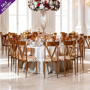 Wholesale Popular Furniture Modern Design Gold Stainless Steel Event Banquet Party Wedding Chair - Product Image 1