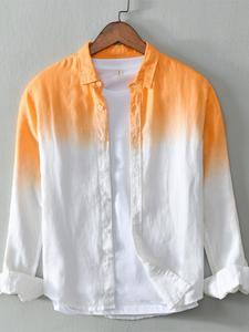 Nouvelle <span class=keywords><strong>chemise</strong></span> décontractée pour homme à manches longues <span class=keywords><strong>en</strong></span> coton et <span class=keywords><strong>lin</strong></span>, dégradé de couleurs, couleur unie, <span class=keywords><strong>grande</strong></span> <span class=keywords><strong>taille</strong></span>, respirante, motif uni teint. - Product Image 1