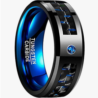 Bague en fibre de carbone bleue de 8 mm, dragon celtique, bague de mariage en carbure de tungstène bleu pour homme, cadeau d'anniversaire, cadeau de la Saint-Valentin