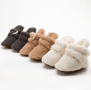 Bottes courtes d'hiver chaudes en fourrure sherpa pour bébés et tout-petits, 13 cm - Product Image 1