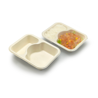 Boîte alimentaire personnalisée, recyclable, scellable, jetable, en PET, PP, PLA, avec revêtement, et barquette biodégradable en bagasse de canne à sucre pour l'emballage alimentaire