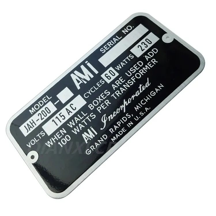 Ventes directes d'usine plaque signalétique en acier métallique personnalisée plaques signalétiques gravées étiquettes Logo en aluminium Badges