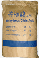 Acide citrique monohydraté en poudre de qualité industrielle haute pureté, acide carboxylique de qualité alimentaire pour l'ajustement du pH, additif alimentaire essentiel