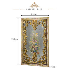 <span class=keywords><strong>Yips</strong></span> งานแกะสลักเรซินสไตล์ฝรั่งเศสโรส LD-1604-1402,กระจกติดผนังแนวคลาสสิกตกแต่งห้องนั่งเล่นลายดอกไม้วาดด้วยมือ - Product Image 3