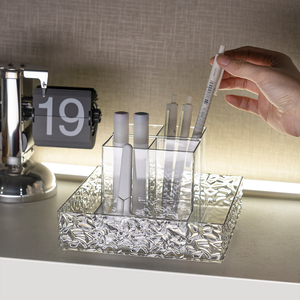 Son môi Hộp đựng đồ bằng nhựa Hộp đựng bút chì kẻ mày Hộp đựng đồ bằng nhựa 3 ngăn Hộp đựng trong suốt - Product Image 4