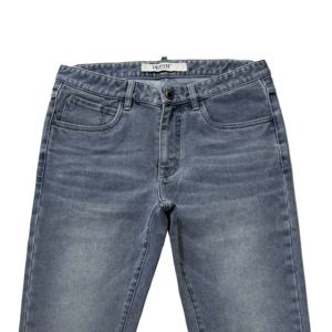 بنطلون جينز رجالي كاجوال بقصة ضيقة مُصمم خصيصًا لفصلي الربيع والخريف بلون باهت ونقش بارز مع سحاب وخصر متوسط، توريد ODM - Product Image 3