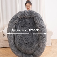 Lit pour chat en fausse fourrure solide et confortable de 40 cm de long, luxueux, en peluche, coussin doux pour chien, canapé-lit amovible