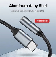 Câble adaptateur audio numérique USB Type C 3.5mm femelle Câble jack stéréo tressé en nylon mâle Adaptateurs de casque 3.5mm Connecteurs