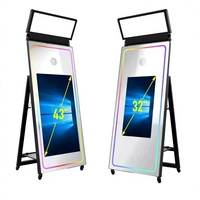 Photo Booth Cermin Ajaib 70" Langsung dari Pabrik, Opsional Layar Sentuh PC 43"/32" untuk Sewa Acara Pesta Pernikahan